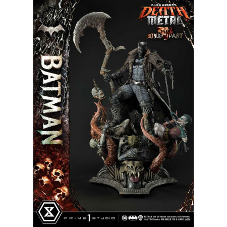 Dark Knights: Metal socha 1/3 Death Metal Batman Deluxe Bonus Ver. 105 cm